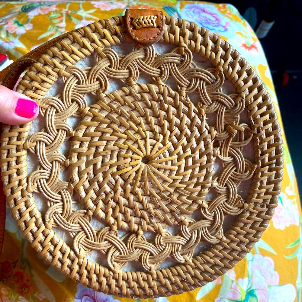 Rattan Circle Bag, Anthropologie